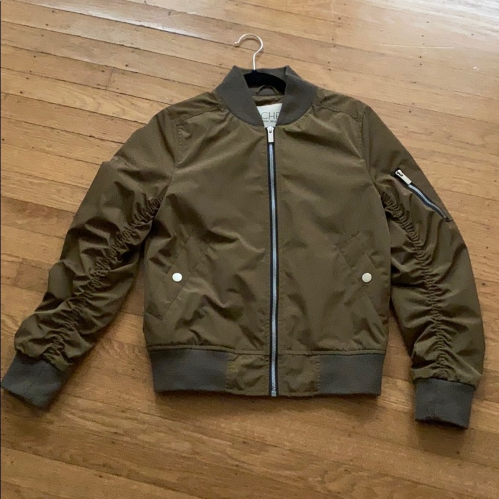 Rachel Roy Olive Green Bomber Jacket Sz XS